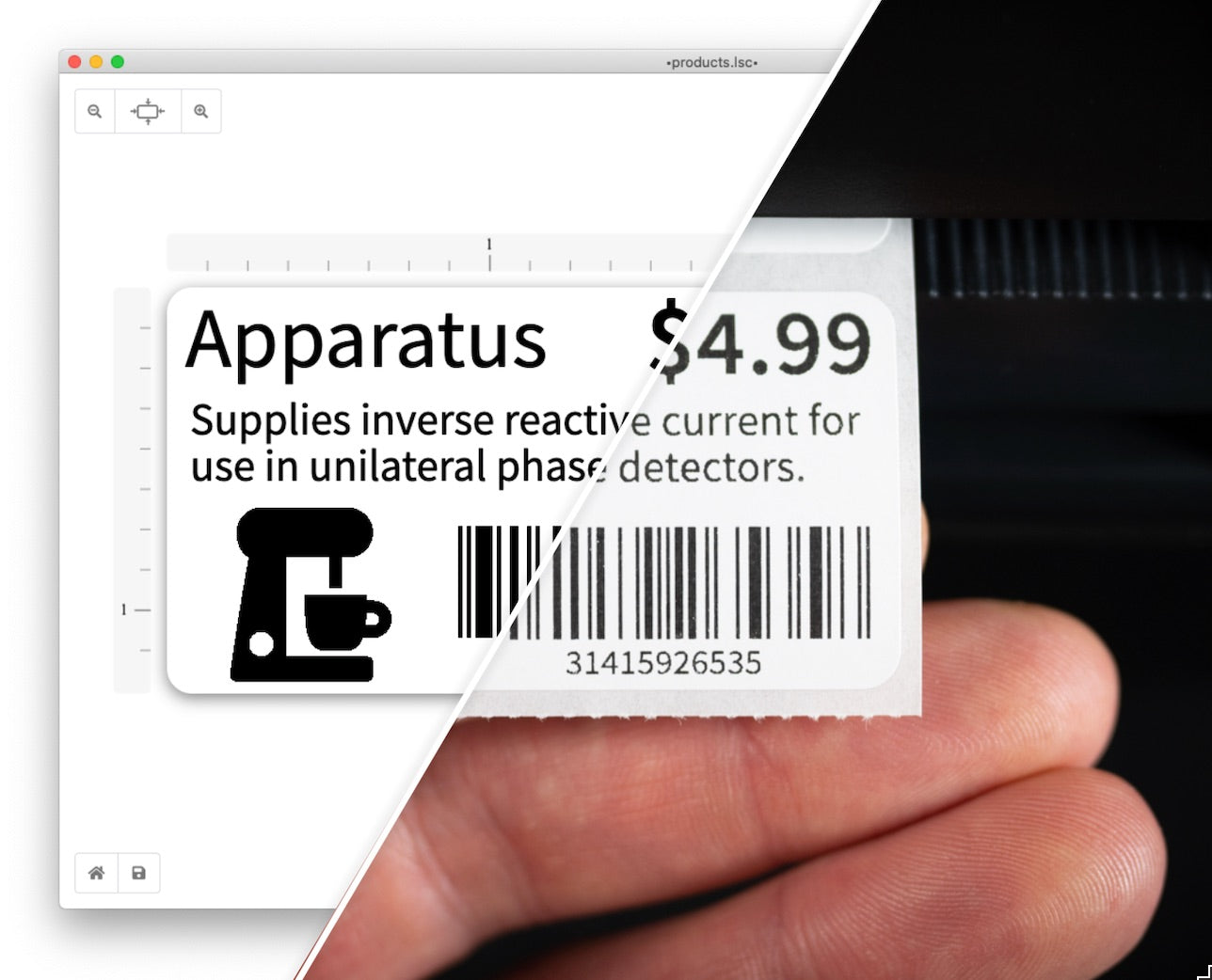 Label LIVE design software creates pixel-perfect prints on the mydpi printer.